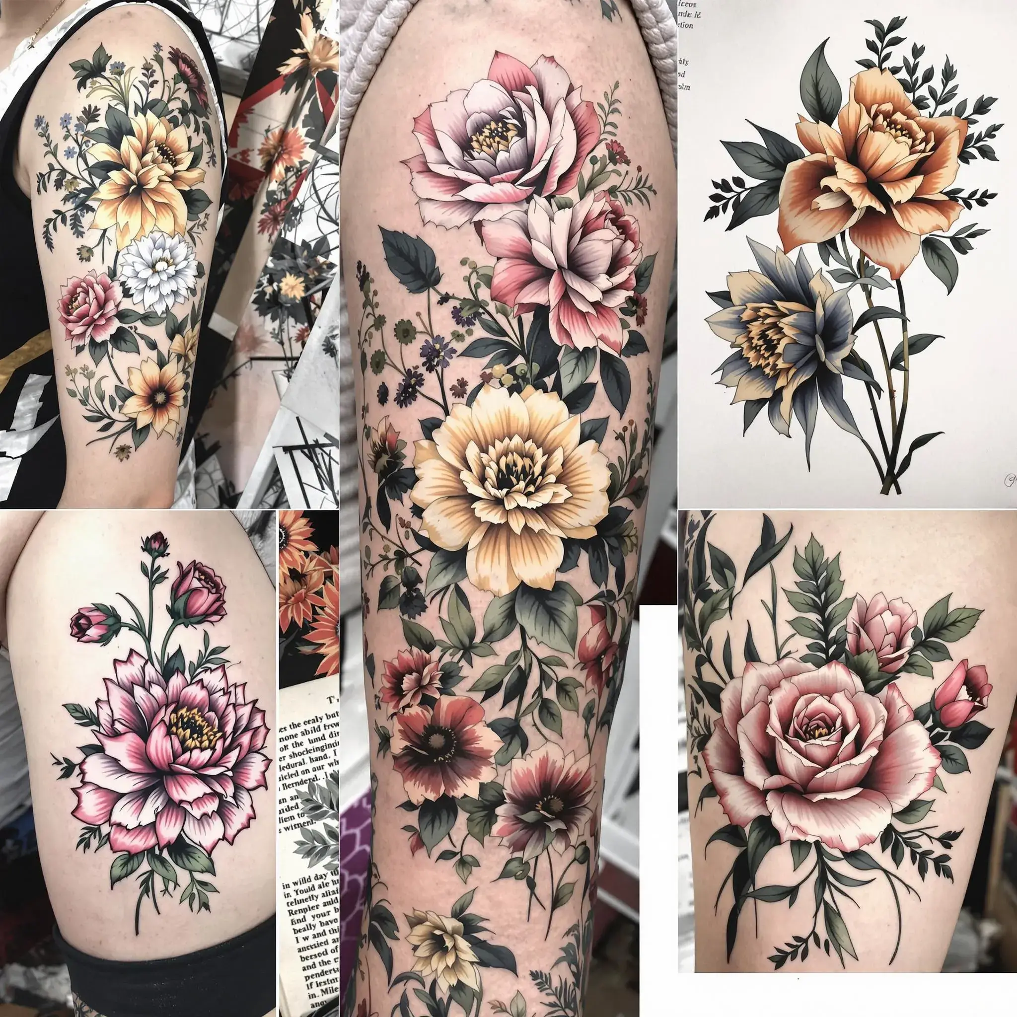 Flower Tattoo Collage